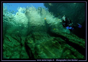 River Verzasca diving in Switzerland. Que du bonheur... :... by Michel Lonfat 